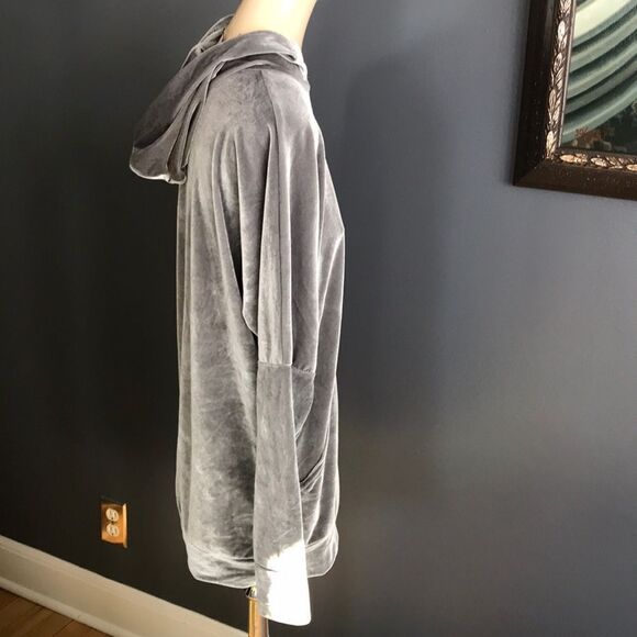 Influence gray velour stretch hoodie, S/M - Picture 4 of 5